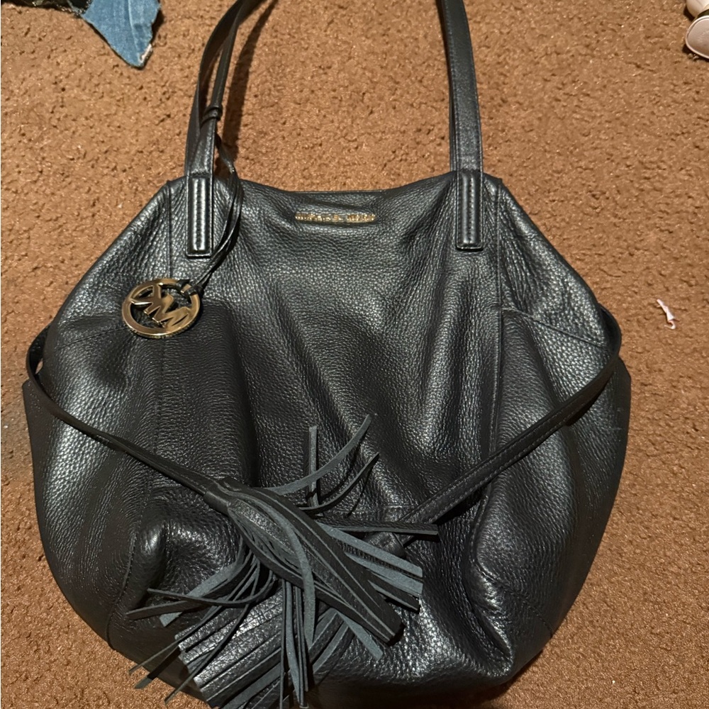 Michael Kors Black Leather Hobo Bag